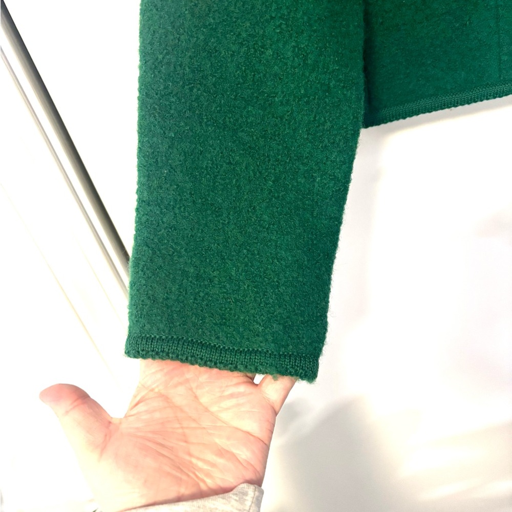 Vtg Talbots Boiled Wool Jacket Emerald Green Silver Button EUC Size 6 - Picture 6 of 6